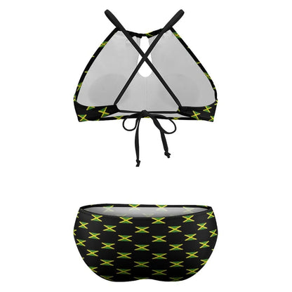 Vibrant Jamaican Flag Bikini Set - Women's Kawaii Swimwear for Beach & Surf - Cake Pops Parties