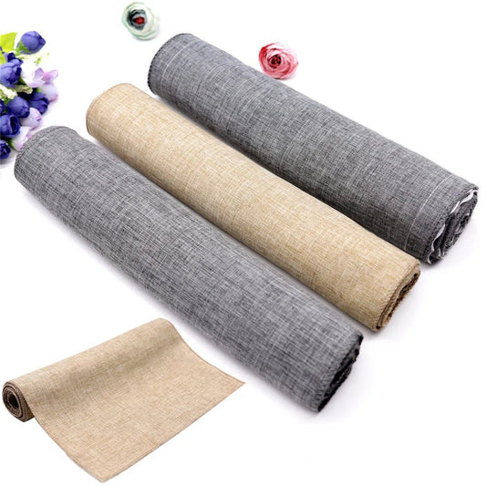 Vintage Burlap Table Runner - Gray Khaki - Cake Pops Parties