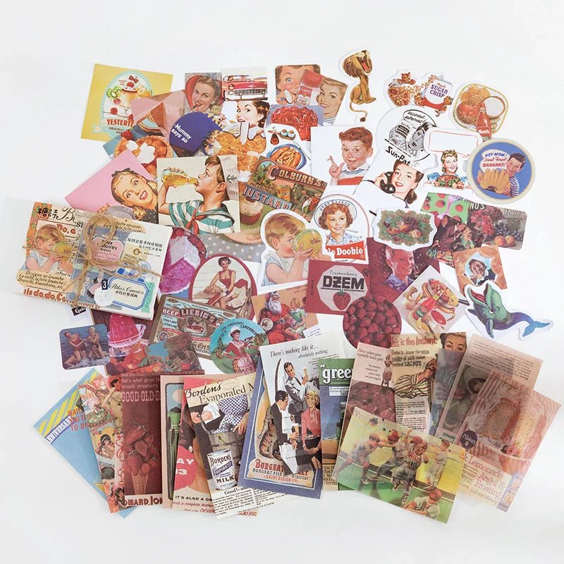 Vintage Stationery Sticker Set - Retro Memory Room Series - Cake Pops Parties