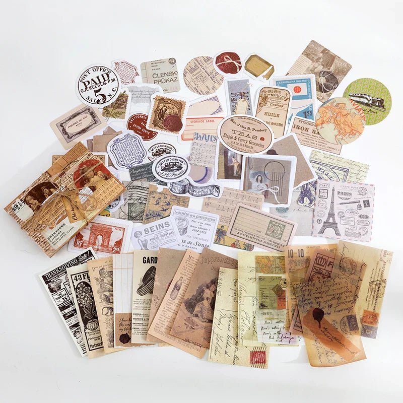 Vintage Stationery Sticker Set - Retro Memory Room Series - Cake Pops Parties