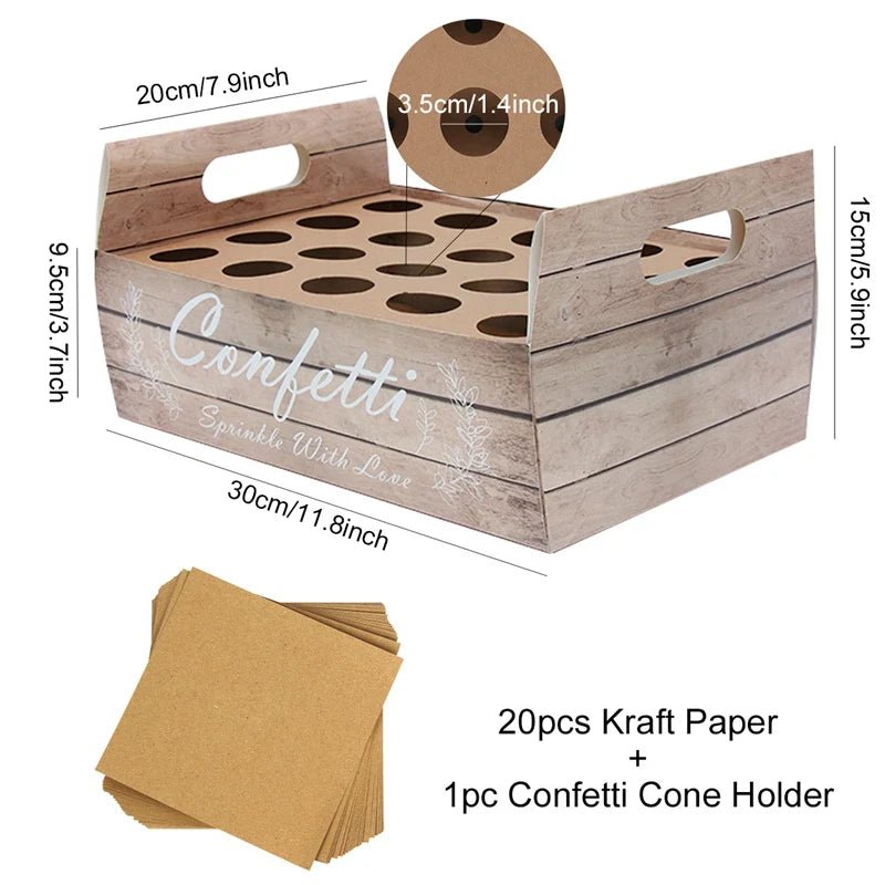 Wedding Confetti Cone Holder Set - Cake Pops Parties