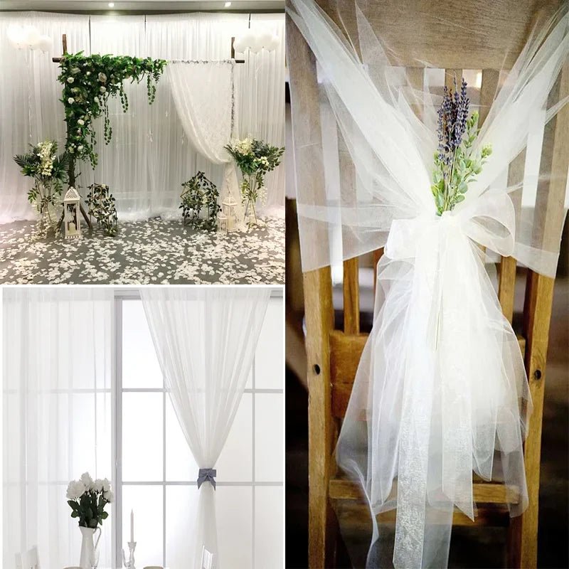 Wedding Decoration Tulle Roll - Crystal Organza Sheer Fabric - Cake Pops Parties