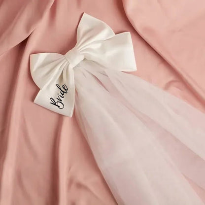 White Bride Bow Veil Party Set - Cake Pops Parties