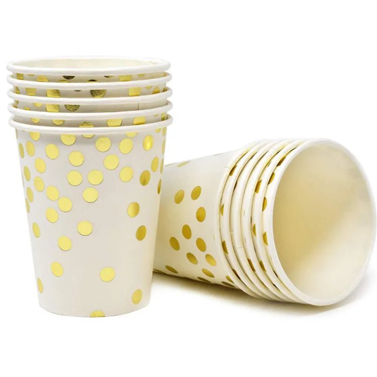 White Gold Party Dinnerware Set - Cake Pops Parties