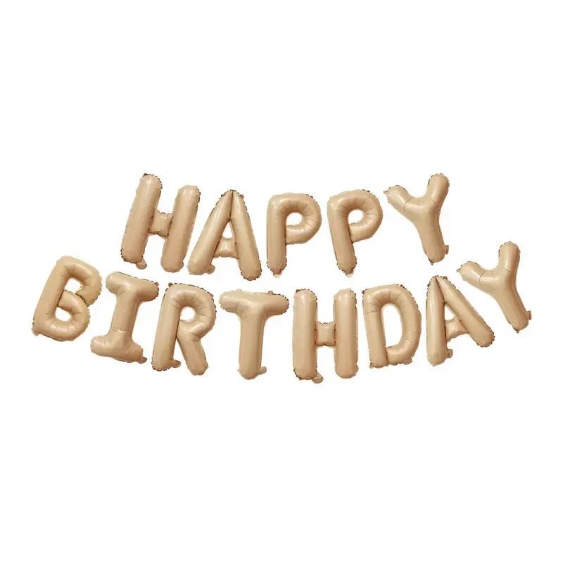 White Happy Birthday Balloon Banner - Cake Pops Parties