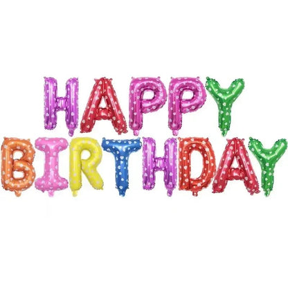 White Happy Birthday Balloon Banner - Cake Pops Parties