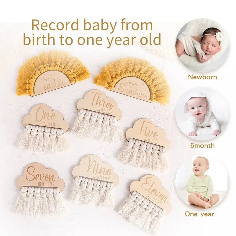 Wooden Baby Milestone Cards Set - Cake Pops Parties