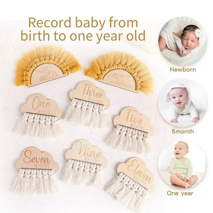 Wooden Baby Milestone Cards Set - Cake Pops Parties