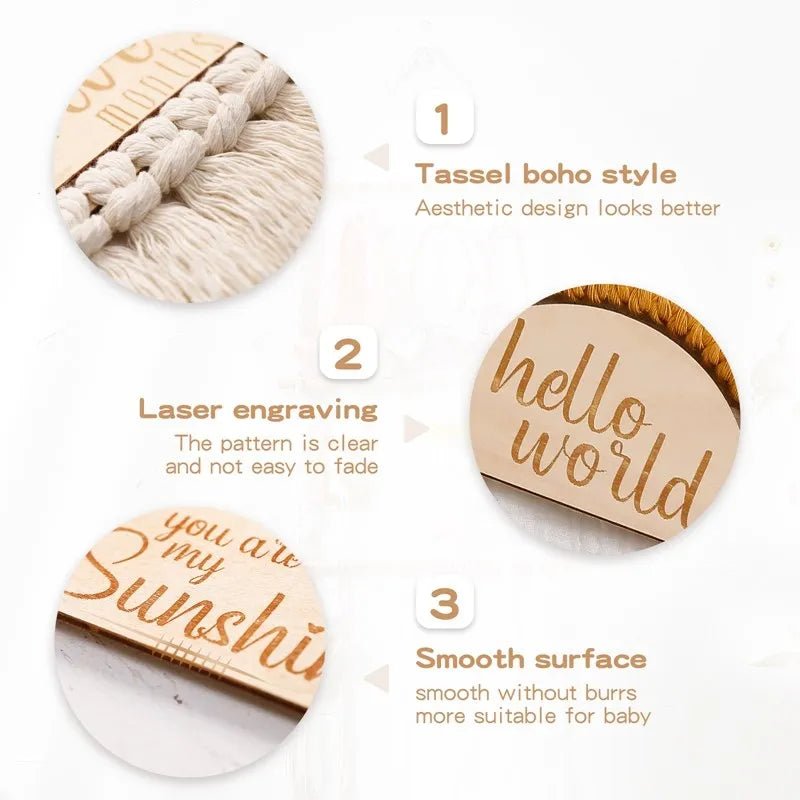 Wooden Baby Milestone Cards Set - Cake Pops Parties