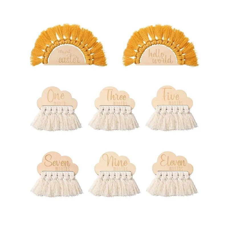Wooden Baby Milestone Cards Set - Cake Pops Parties