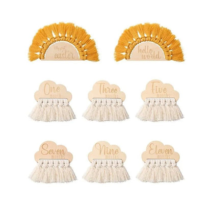 Wooden Baby Milestone Cards Set - Cake Pops Parties