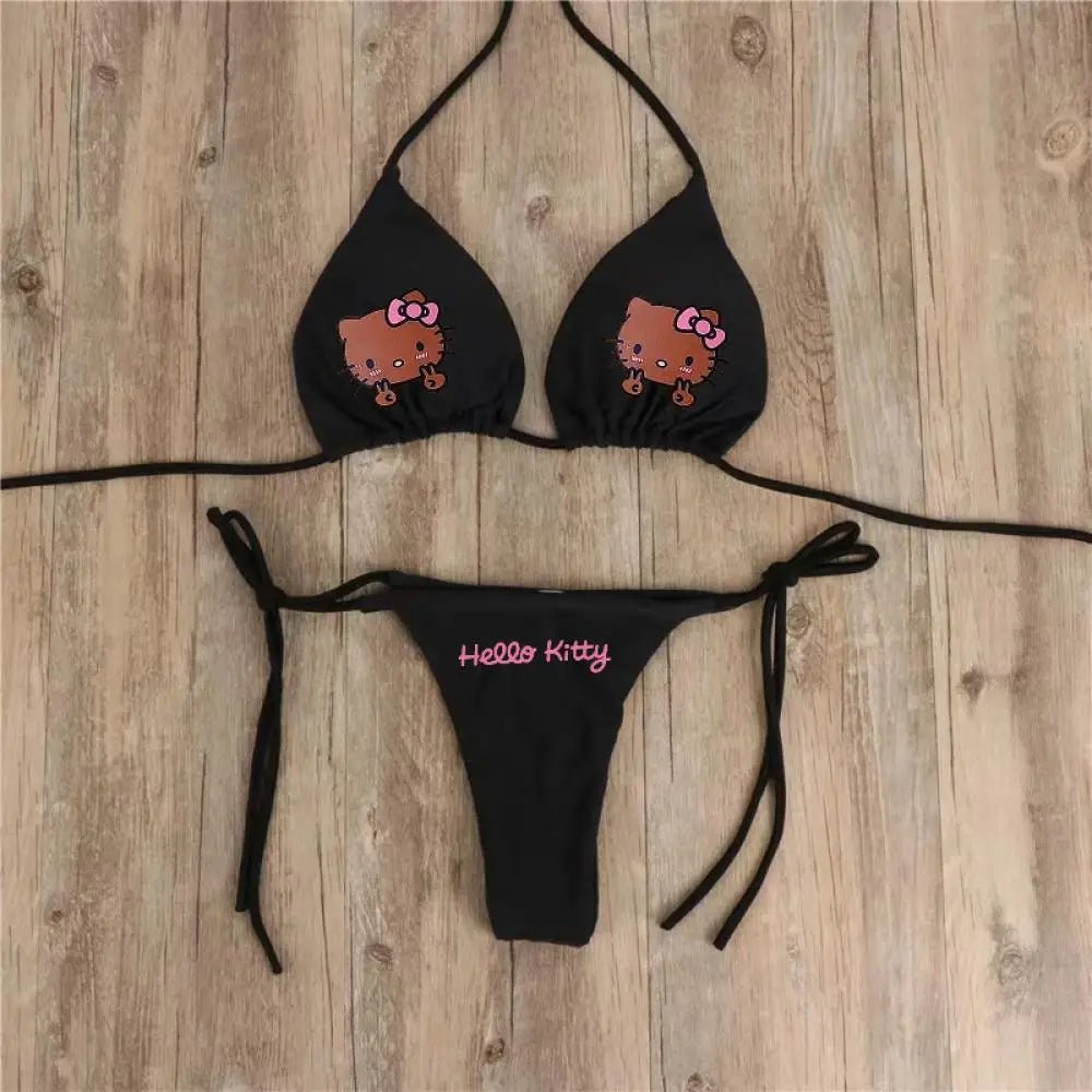 Y2K Hello Kitty 2Pc Swimsuit | Women’s Sanrio Anime Kawaii Bikini Set - Cake Pops Parties